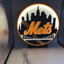 New York Mets Illuminated Display Unit – 3D Printed LED Lightbox for MLB Fans