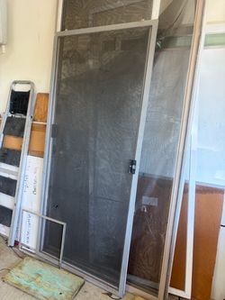 Silver screen door for patio