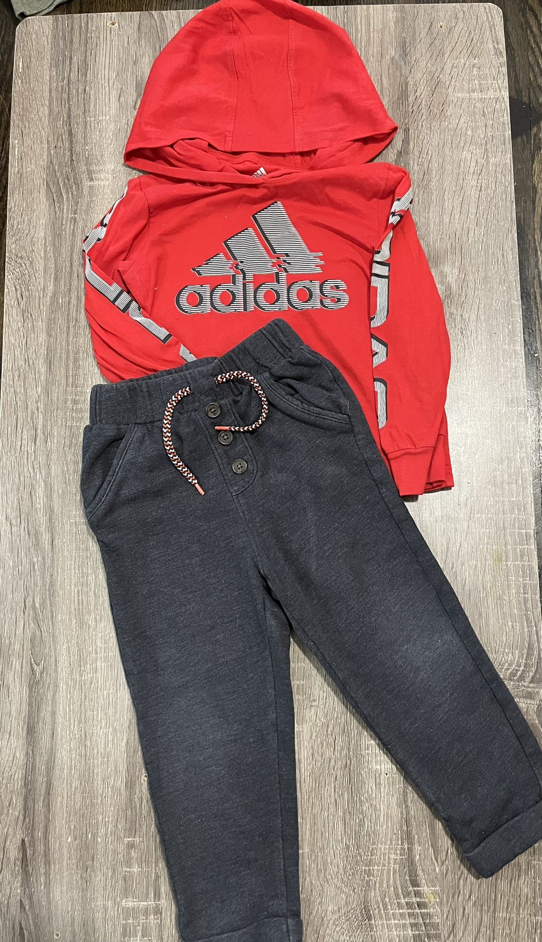 Adidas Kids Red Hoodie & Pants Set