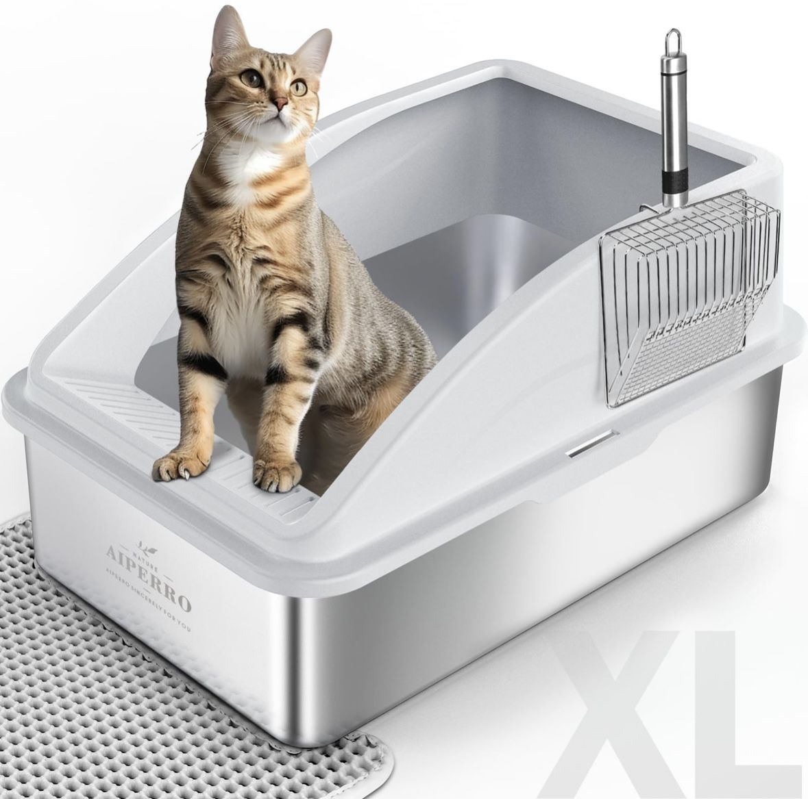 Enclosed Stainless Steel Cat Litter Box