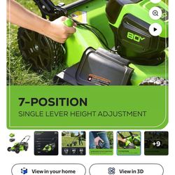 Greenworks 80V 21" Push Mower with (1) 4Ah Battery & Charger (contact info removed)VT​