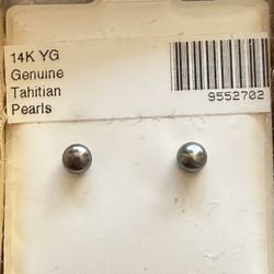 14k Yellow Gold Genuine Tahitian Pearls