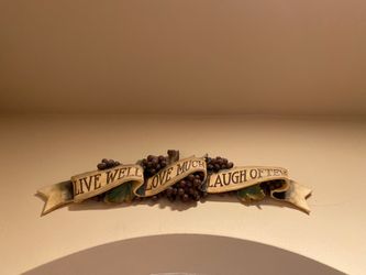 Live well, love much, laugh often wine grapes sign
