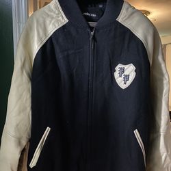 Pelle Pelle Black And Cream Bomber  XL