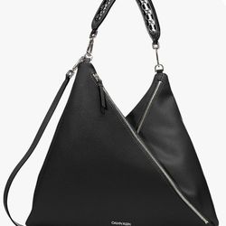 NWT Calvin Klein Geo Rocky Road Hobo Bag Purse - Black
