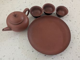 Chinese tea set with a tray and 3 cups