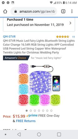 New! USB music led 16.54ft fairy lights, App control, waterproof