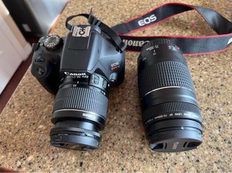Canon EOS Rebel T7 DSLR Camera + 2 Lenses