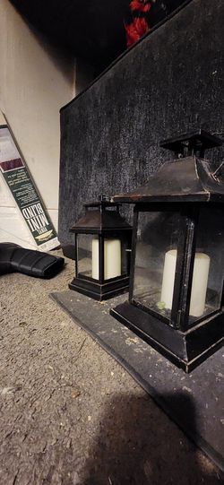 2 Black Candle Lanterns ..