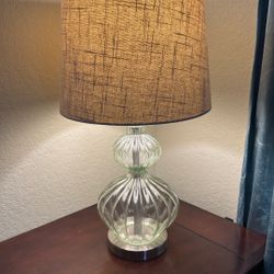 24” Glass Table Lamp W/sparkly Shade