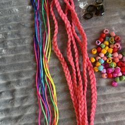 Bundle hair accessories synthetic braids and beads