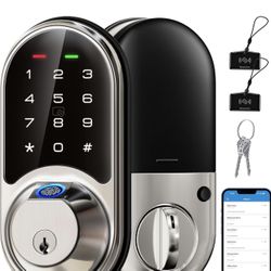 Veise RZ07 Fingerprint Smart Lock, 7-in-1 Smart Locks for Front Door, Keyless Entry Door Lock with App Control, Biometric Electronic Touchscreen Keypa