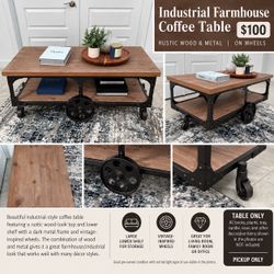 Industrial farmhouse coffee table