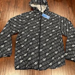 New Men Adidas Monogram Windbreaker Jacket L