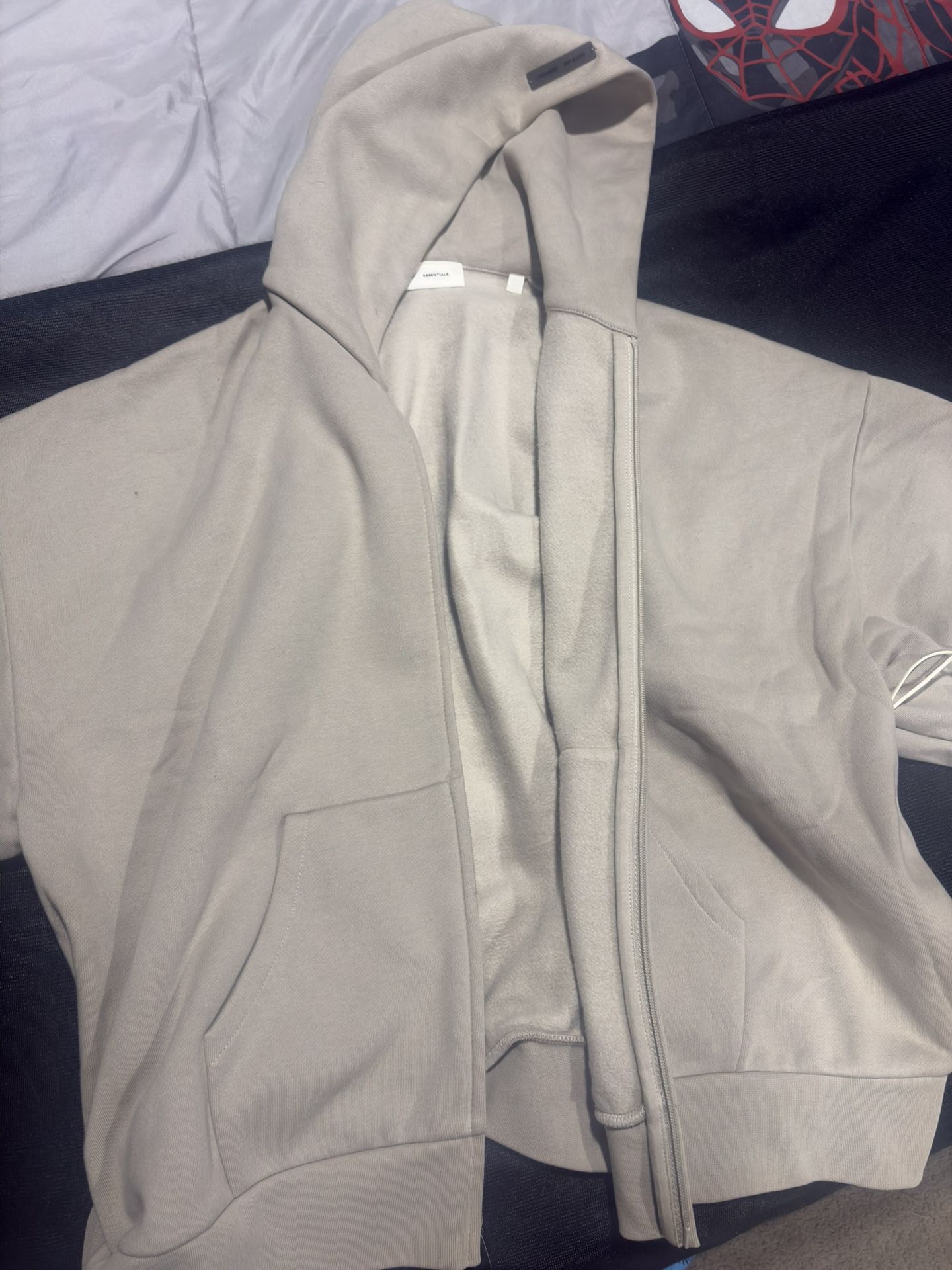 Fear of God Essentials Classic Full Zip Hoodie 'Heather Stone'