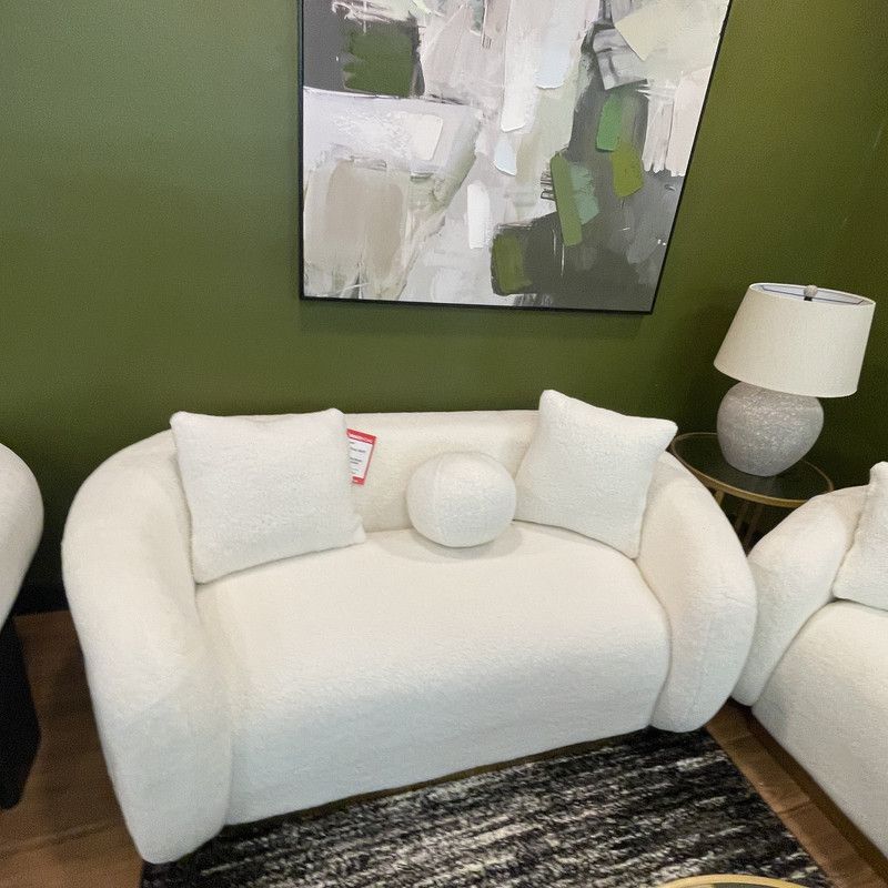 White Boucle Teddy Sherpa Sofa / Sofá Cómodo