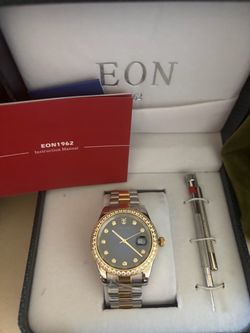 Men’s EON1962 Two-Tone Watch with Crystal Bezel