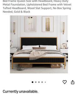 Queen bed frame and mattress