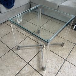 Modern Acrylic and Glass Side Table