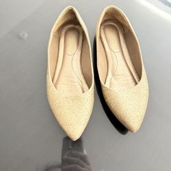 Champagne/gold Slip-ons