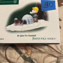 Dept 56. North Pole Village. An Igloo For A Snowball.