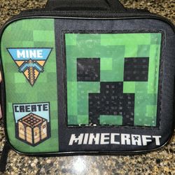 Bioworld Minecraft 8” Insulated Soft Lunch Box for Kids No BPA /Easy Clean 