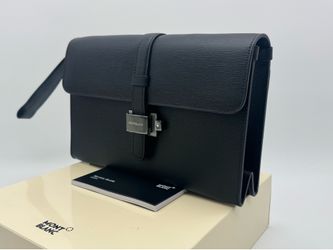 MONTBLANC 4810 WESTSIDE BLACK LEATHER WRISTLET CLUTCH BAG NEW 100% GENUINE $1100