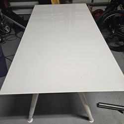 Ikea Galant White Glass Table 63 By 31 And 1/2