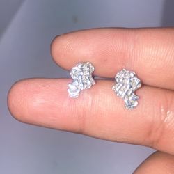 925 Silver Small Nugget Earrings