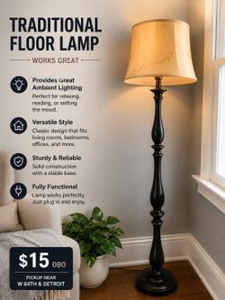 Traditional Floor Lamp – Works Great