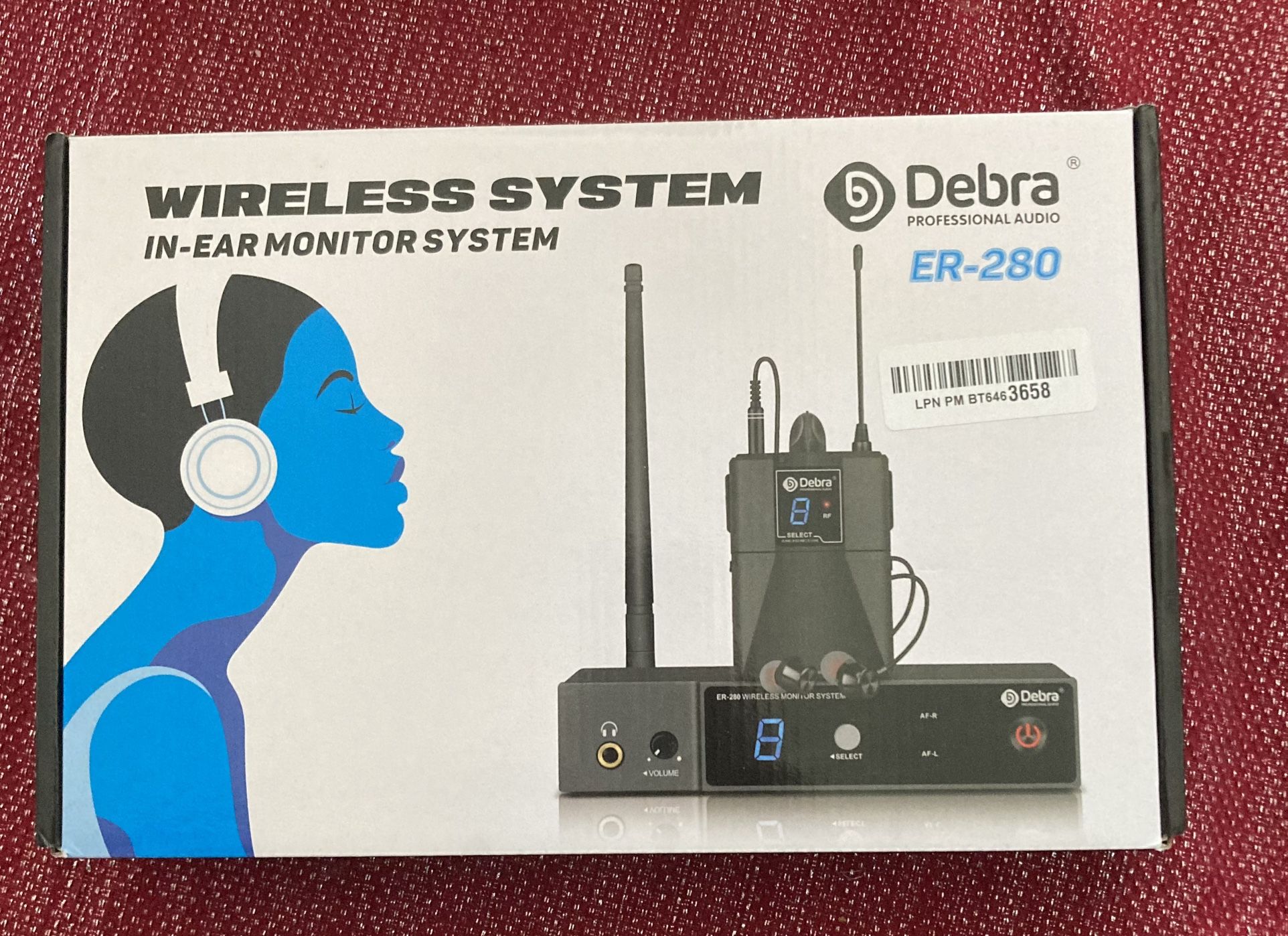 D Debra Wireless in Ear Monitor System ER-280 UHF Professional IEM System Transmitter and Receiver with Earphone,