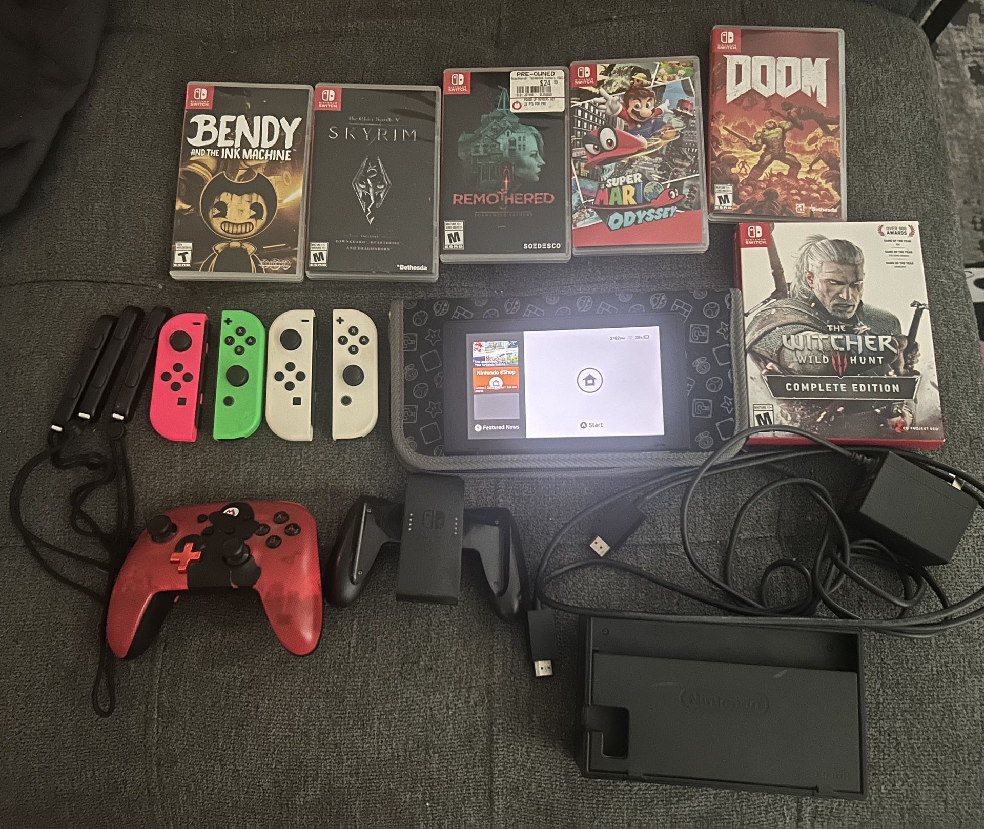 Nintendo Switch + Games + Controllers
