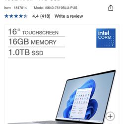 Dell Inspiron 16" Touchscreen Laptop - Intel Core 7 150U - 1920 x 1200 - Windows 11 - 16GB RAM - 1TB SSD