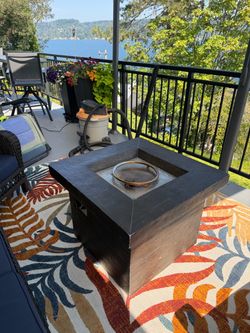 Square Outdoor Propane Fire Pit Table