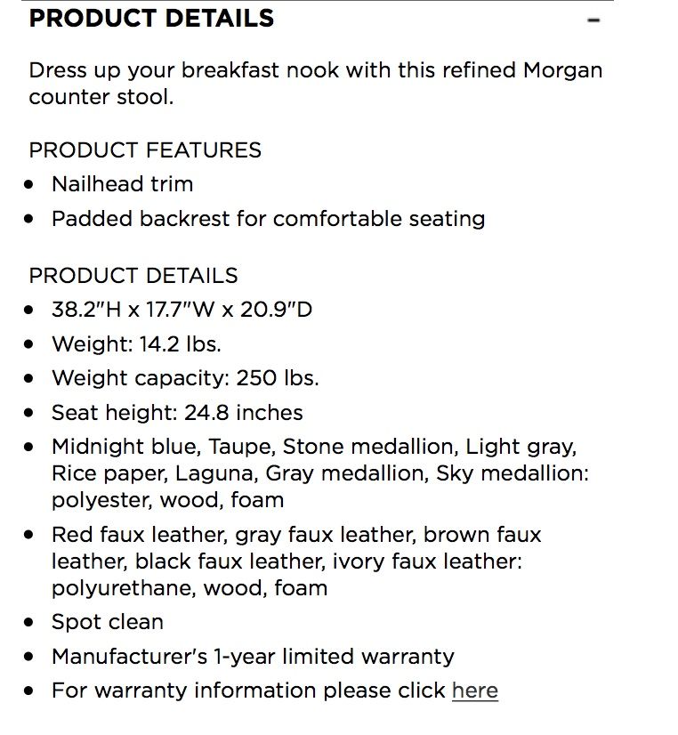 Nailhead Counter Stool atelieryuwa.ciao.jp