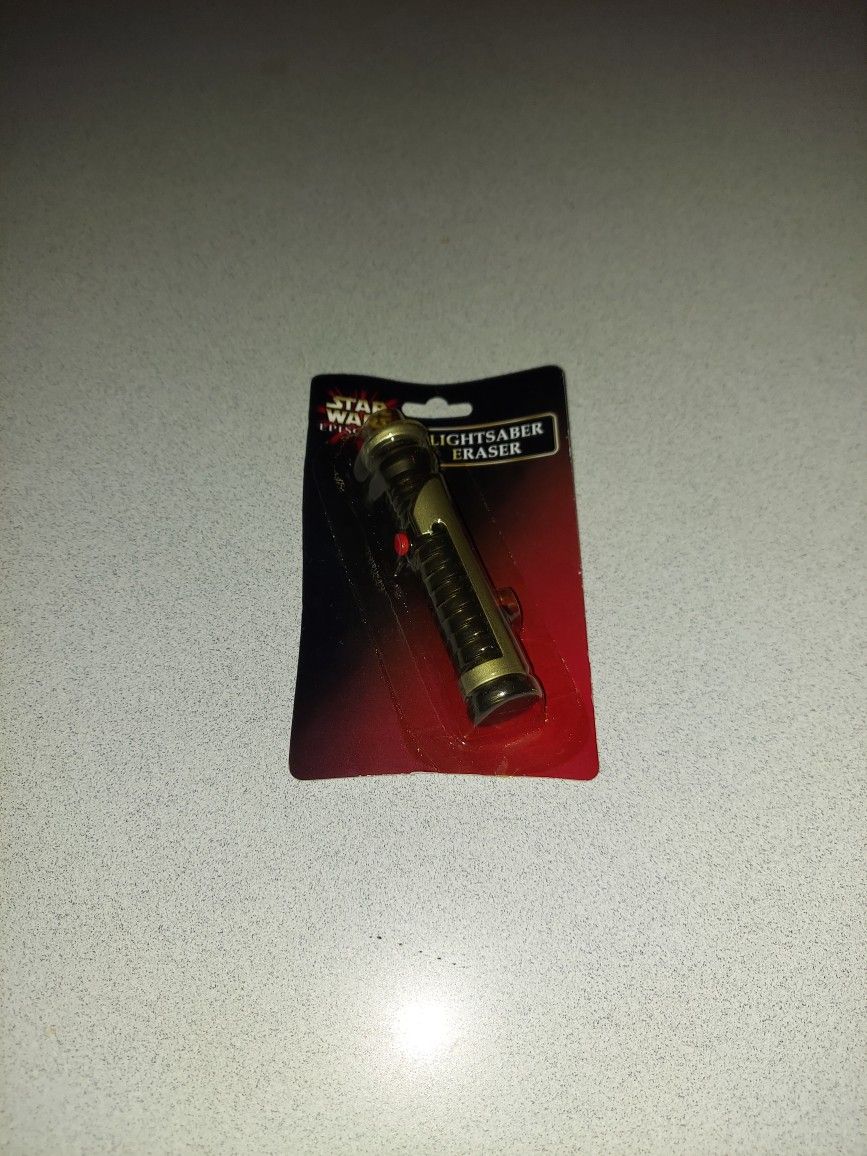 STAR WARS EPISODE 1 LIGHTSABER ERASER NEW FACTORY SEALED 