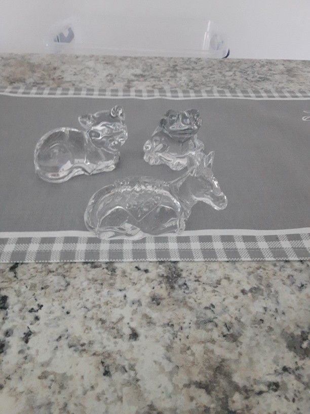 3 Small Crystal Animals