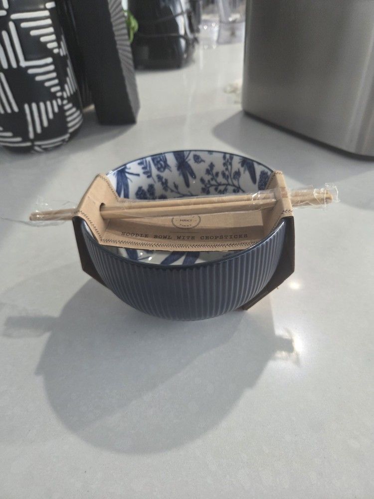 Noodles Bowl With Chopsticks