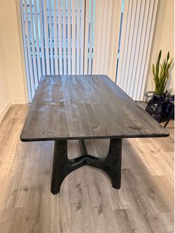 West Elm Tanner 76” Solid Wood Dining Table – Black