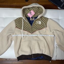 Northface Gucci Fleece Zip Up Hooded Jacket Best Offer