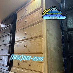 Five drawer natural pinewood cajonera cómoda de pino