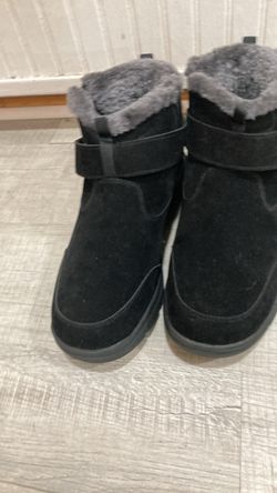 Men Black Suede Winter Boots with Fur Lining