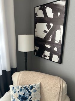 Black and White Abstract Framed Canvas Wall Art