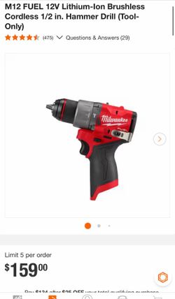 Milwaukee M12 1/2” hammer drill