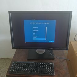 Dell HP Computer Windows 10, Dell Monitor, Wireless Logitech Keyboard