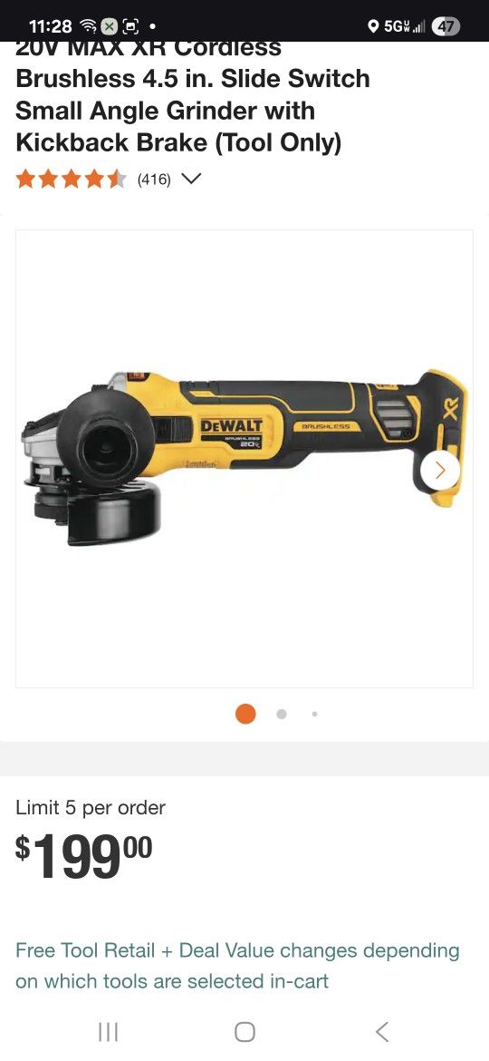 Never Used Dewalt 20v Grinder