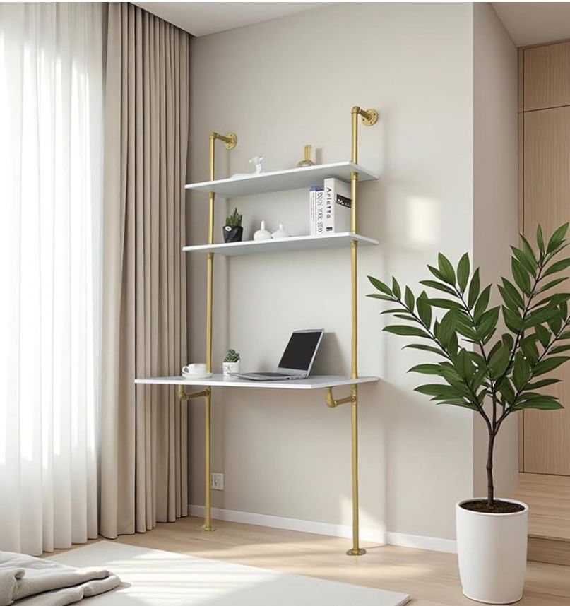 White And Gold Ladder Desk 75.00