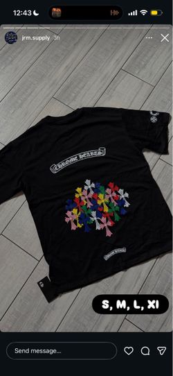 Chrome Hearts Multicolor Cross Graphic Black T-Shirt