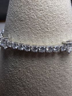 0.83CTW 3.6mm Moissanite Tennis Bracelet  7-8" Adjustable 925 Sterling Silver
