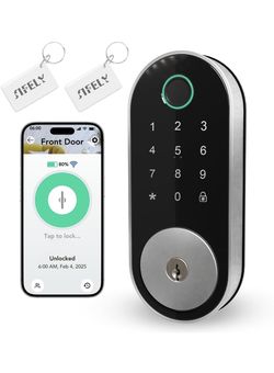 Brand New Built-in WiFi Fingerprint Smart Deadbolt with Keypad - Keyless Entry Lock for Home,
